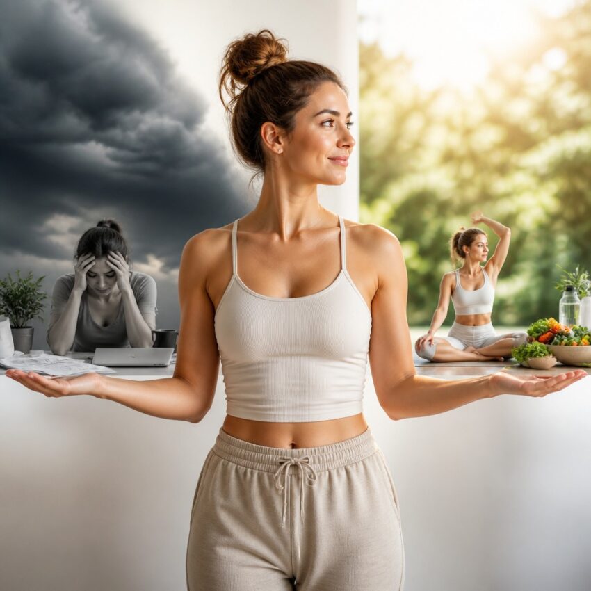 Illustration 3 – Bauchfett weg: Stress als Dein größter Feind und Verbündeter
